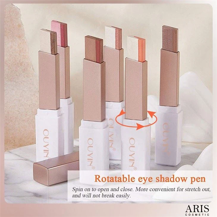 2 Colors Gradient Eyeshadow Stick Matte Glitter Shimmer Eyeshadow Gradient Makeup Sticks