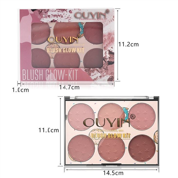 OUYIN Six-color Blush Blush Natural Lasting Firming Skin Rouge Blush Palette