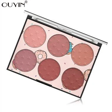 Altı Renkli Doğal Kalıcı Rouge allık Paleti